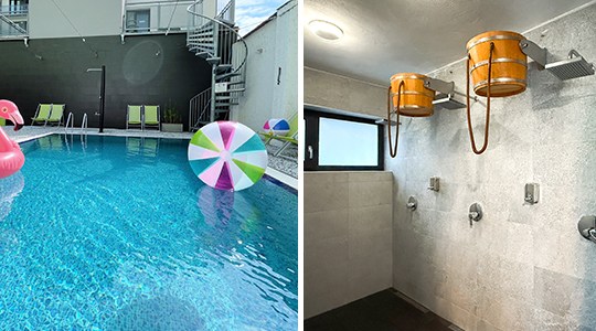 Ochlazovna a venkovní bazén